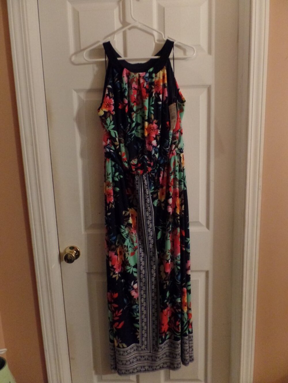 NWT Robbie Bee 18 XL Blue Vibrant & Colorful Floral Sleeveless Maxi Dress